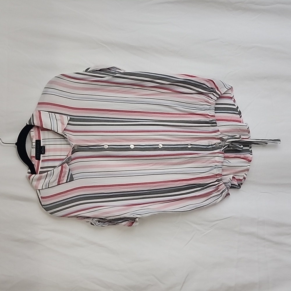 Sanctuary Striped Short Sleeved Button Up Size Small